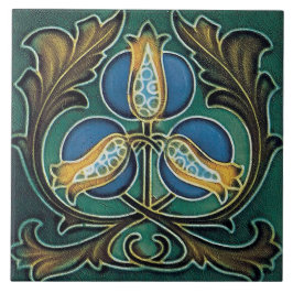 Azulejo art nouveau ceramic fireplace wall tile mural