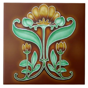 Azulejo Art nouveau ceramic tile