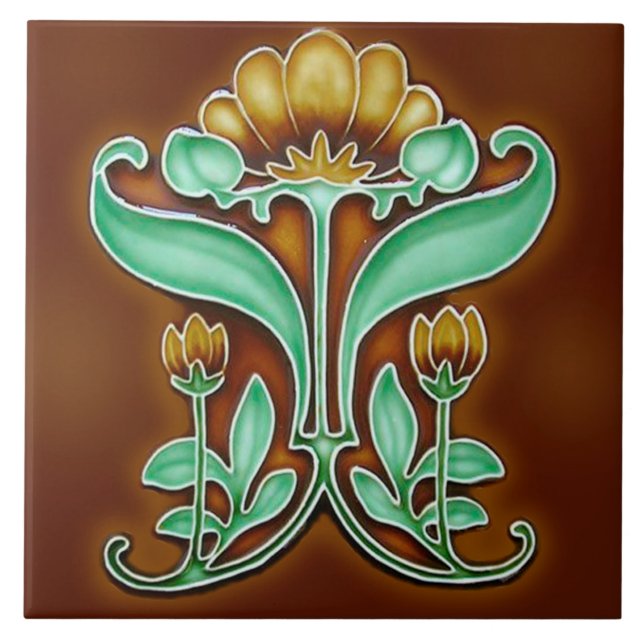 Azulejo Art nouveau ceramic tile (Frente)