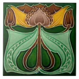 Azulejo Art Nouveau ceramic tile