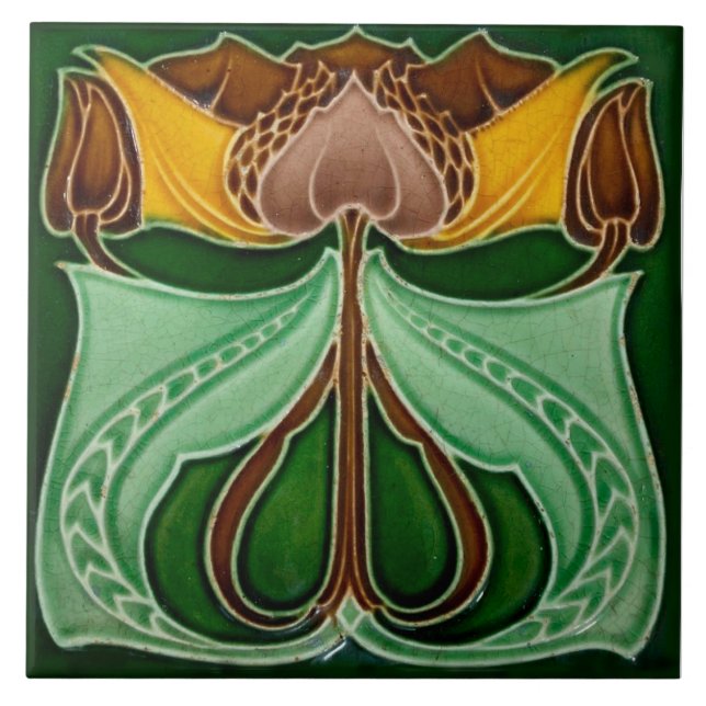 Azulejo Art Nouveau ceramic tile (Frente)