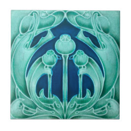 Azulejo Art Nouveau ceramic tile