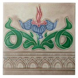 Azulejo Art Nouveau ceramic tile