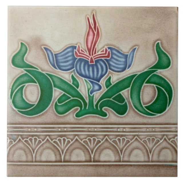Azulejo Art Nouveau ceramic tile (Frente)