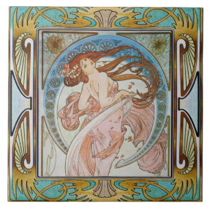 Azulejo Art Nouveau Ceramic Tile Alphose・Diseño 13