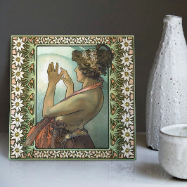 Azulejo Art Nouveau Étoile Polaire Mucha Edelweiss Decor