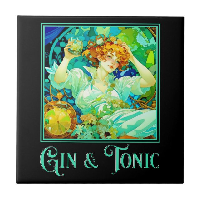 Azulejo Art Nouveau Gin & Tonic (Frente)