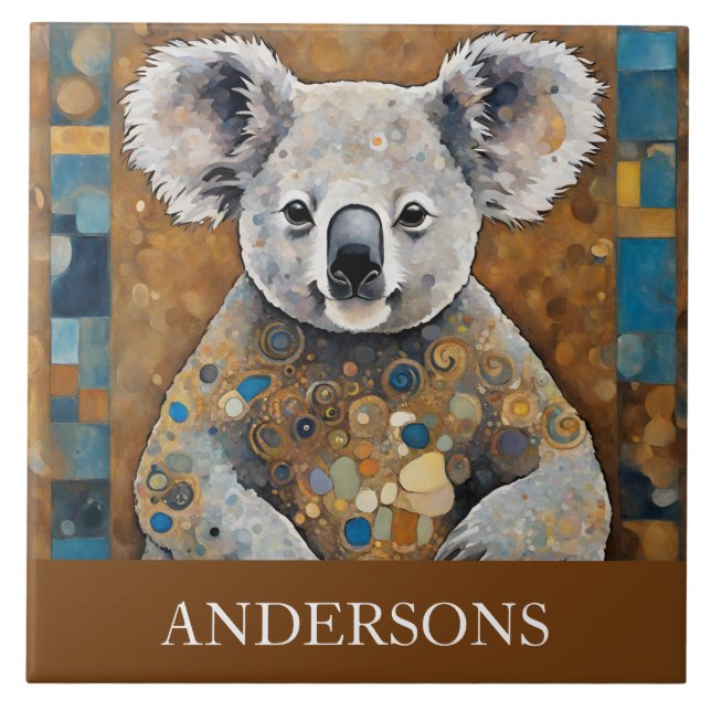 Azulejo Art Nouveau Koala Bear (Frente)