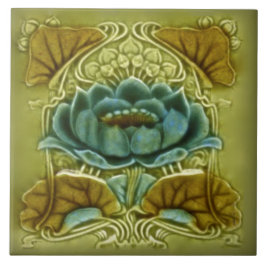 Azulejo Art Nouveau Lotus repro del viejo mosaico acristal