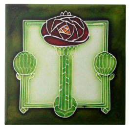 Azulejo Art Nouveau Mackintosh Rosa (Verde) Tile cerámico