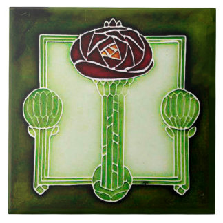 Azulejo Art Nouveau Mackintosh Rosa (Verde) Tile cerámico