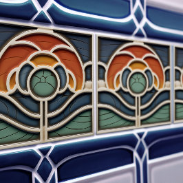 Azulejo Art Nouveau Mackintosh Rose Ceramic Tile