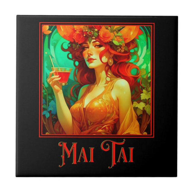 Azulejo Art Nouveau Mai Tai (Frente)
