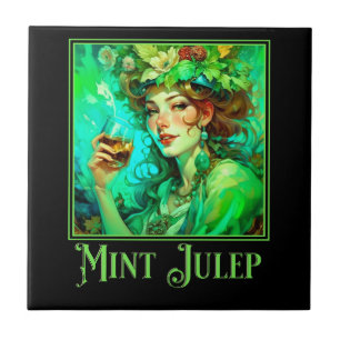 Azulejo Art Nouveau Mint Julep