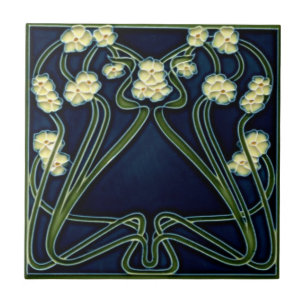 Azulejo - Art Nouveau Nomeolvides Marfil