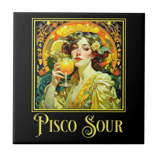 Azulejo Art Nouveau Pisco Sour (Frente)