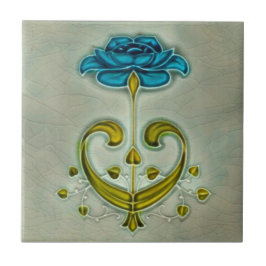 Azulejo Art Nouveau Rosa Sherwin & Cotton c1900 Repro