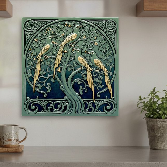 Azulejo Art Nouveau Songbirds Pat#11 ID1193 (Subido por el creador)