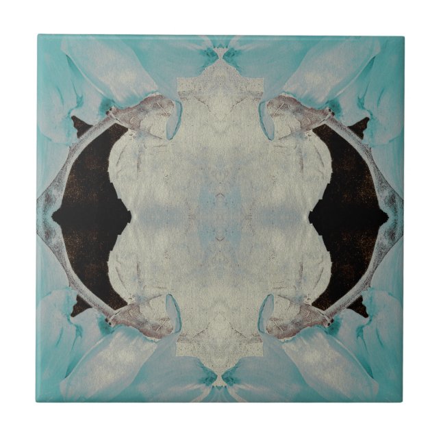 Azulejo Art Nouveau Verde azulado beige negro victoriano v (Frente)