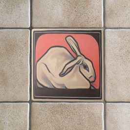 Azulejo Art Nouveau Vintage Conejo Animal Tema