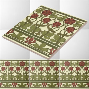 Azulejo Art Nouveau Vintage Floral Border Frieze Ceramic T