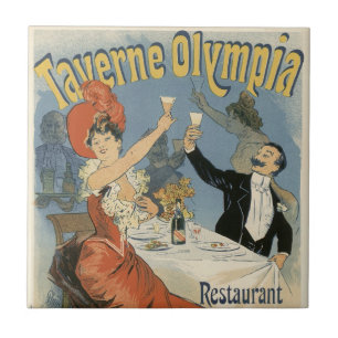 Azulejo Art Nouveau vintage, restaurante Taverne Olympia