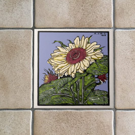 Azulejo Art Nouveau Vintage Sunflower Repro