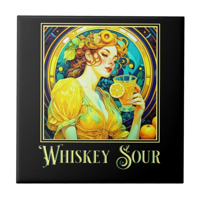 Azulejo Art Nouveau Whiskey Sour (Frente)