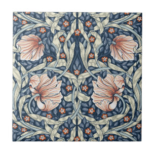 Azulejo Art Nouveau, William Morris Pimpernel diseño flora