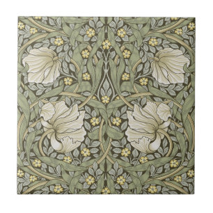 Azulejo Art Nouveau, William Morris Pimpernel diseño flora