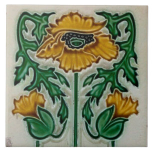 Azulejo Art Noveau ceramic tile