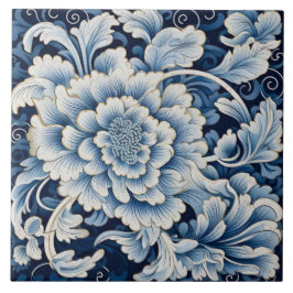 Azulejo Arte 11 tradicional de flor de tinta azul en China