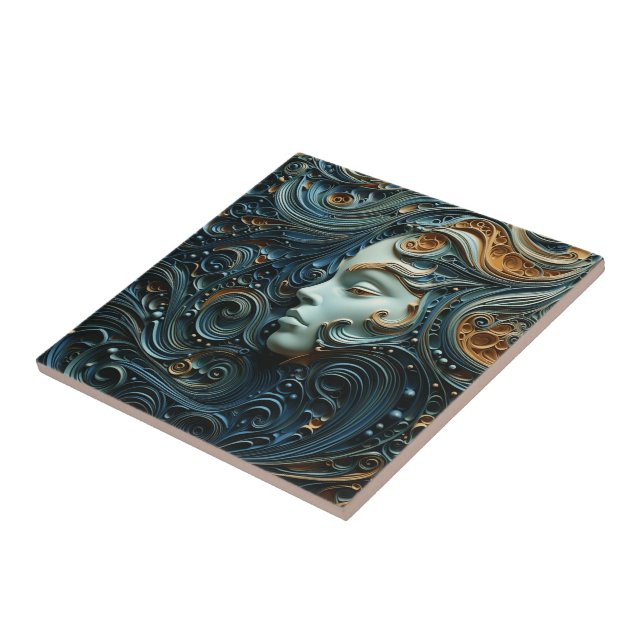 Azulejo Arte 3D de Moonlit Woman (Lado)