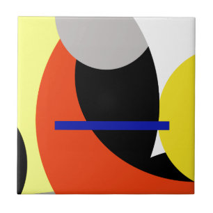 Azulejo Arte abstracto amarillo rojo azul