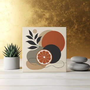 Azulejo Arte abstracto boho moderno Naranja y Terracota Mi