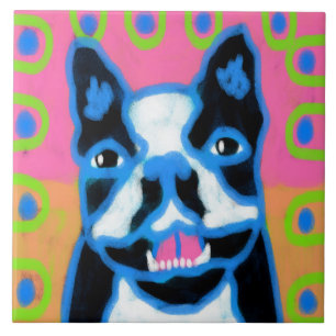 Azulejo Arte abstracto de Boston Terrier