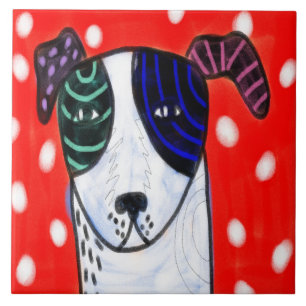 Azulejo Arte abstracto de cachorro bonito