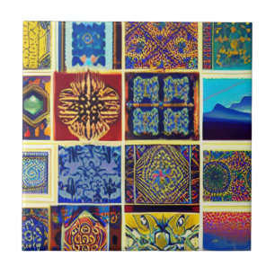 Azulejo Arte abstracto de mosaico marroquí multicolor