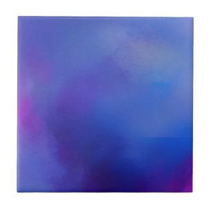 Azulejo Arte abstracto de nubes violetas de índigo