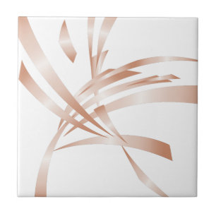 Azulejo Arte abstracto de oro blanco Rosa