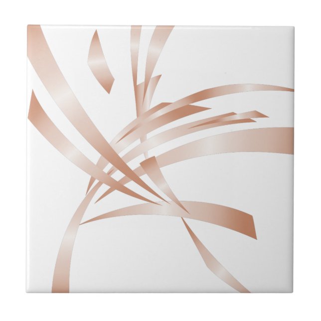 Azulejo Arte abstracto de oro blanco Rosa (Frente)