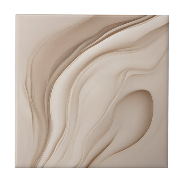 Azulejo Arte abstracto de relieve falso beige (Frente)