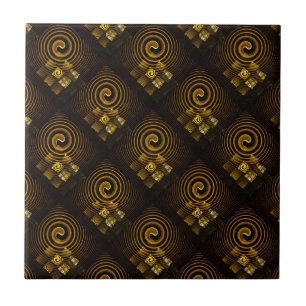 Azulejo Arte abstracto elegante boho moderno dorado Patrón