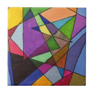 Azulejo Arte abstracto en ángulos principalmente agudos co