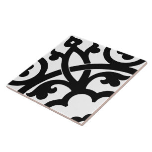 Azulejo Arte abstracto en blanco y negro de gran impresión