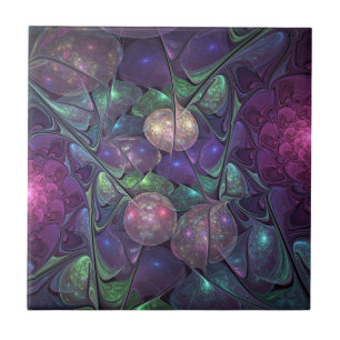 Azulejo Arte abstracto fractal moderno colorido brillante