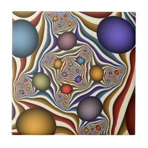 Azulejo Arte abstracto fractal moderno colorido volando