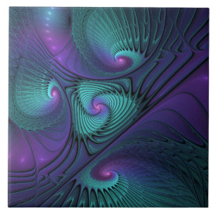 Azulejo Arte abstracto fractal moderno púrpura se encuentr