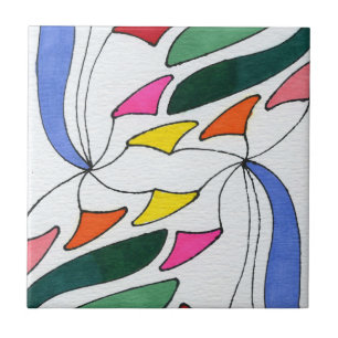 Azulejo Arte abstracto inspirado en un concierto de colore