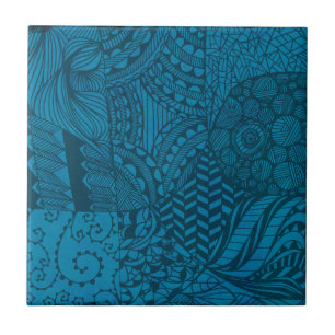 Azulejo Arte abstracto patrón azul